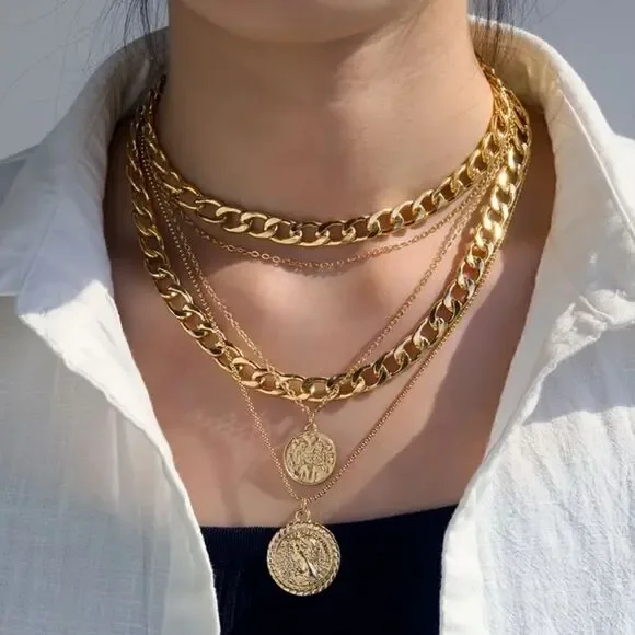 Vintage Style Carved Portrait Choker Necklace - Picture 5 of 7